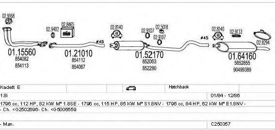 MTS C250357005506 Exhaust System